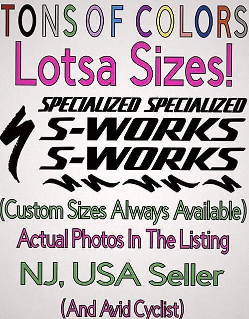 10 Piece Specialized S-WORKS Die Cut Vinyl Decal Set MTB Gravel Cyclo Road Bikes