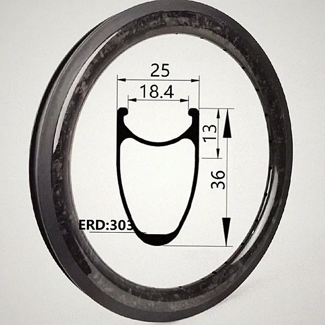 18Inch 355 Birdy Folding Bicycle Carbon Rim Clincher V/Disc Brake Ring 25*36mm