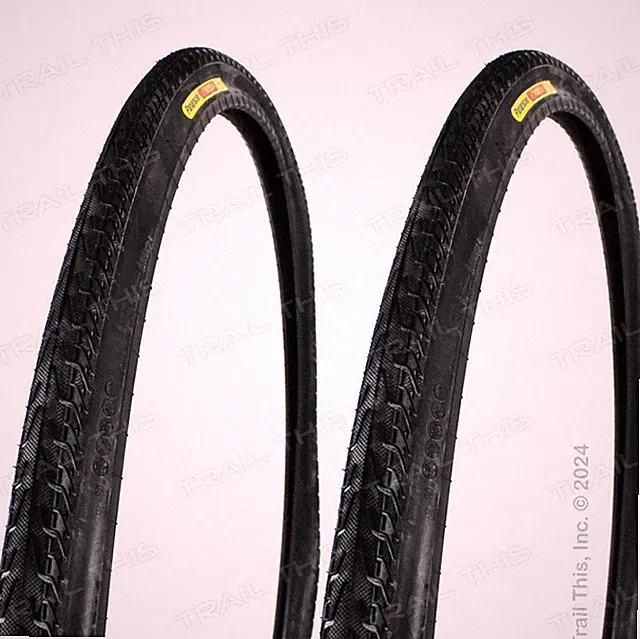 2-Pack Panaracer Pasela Blackwall 27x1-1/4" Road Bike Tires Wire Bead - Black