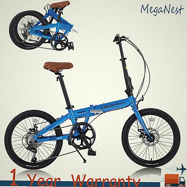20 inch Folding Bicycle 7 Speed Folding City Bike Lightweight for Teens & Adults