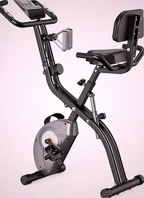 5-In-1 Foldable Exercise Bike for Home, Upright & Recumbent Indoor Bike with 8-L