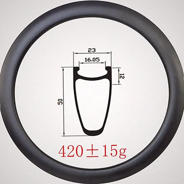 700c Road Bicycle Carbon Rim 50mm Deep 23mm Width Clincher 18H 20H 24H 28H 32H