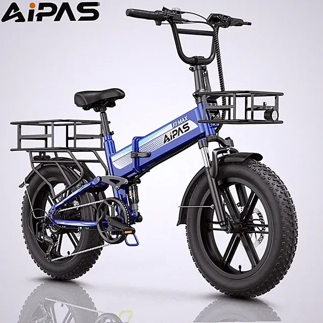 Aipas 20'' Electric bike 48V 18Ah 1800W Peak Dirt bike Fat Tire for Adults