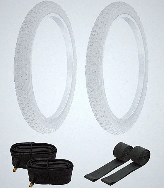 BICYCLE PRO+ TIRE BUNDLE W/ 18" X 2.125 ALL PURPLE BMX TIRES,TUBES & RIMSTRIPS.