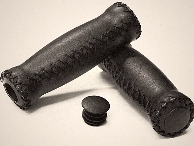 BLACK Bike Bicycle Handlebar Leather Like Grips 127mm x 18mm Beach Cruiser