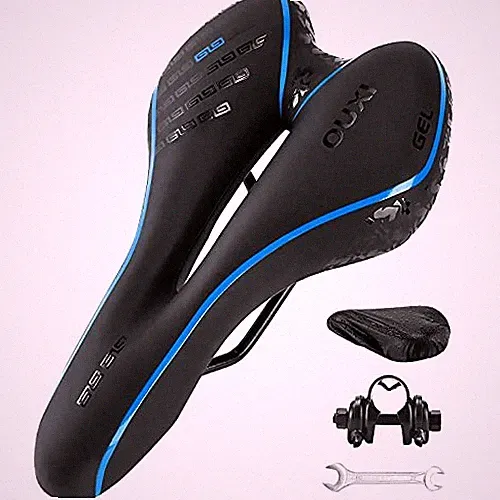 Comfort Bike Seat Comfortable Gel Bicycle Saddle Replacement Soft Padded Blue