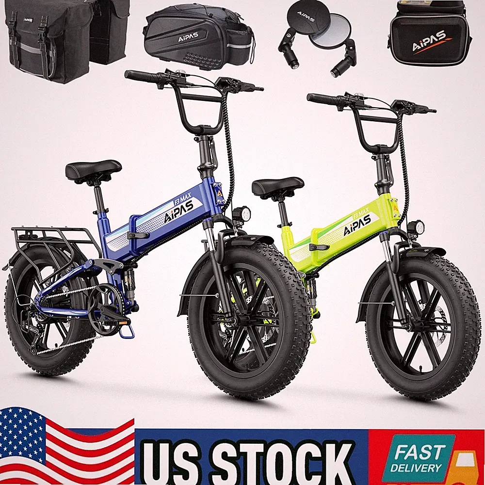Electric Bike Adult 1800W 48V/18AH Dual Suspension Mountain 20" Ebike e Bicycle