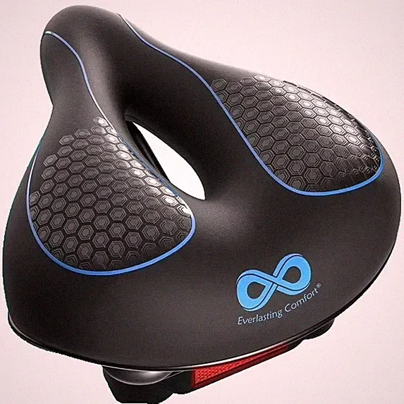Everlasting Comfort Ventilated Bike Saddle Cushion Dual Shock Absorbent Seat