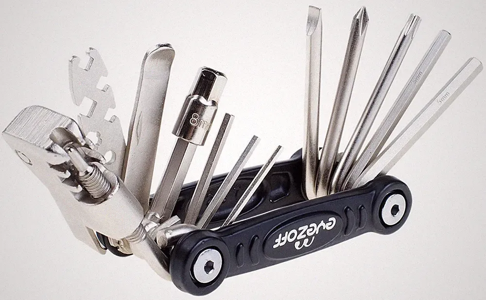 EyezOff 18-Function Folding Bicycle Multi Tool (Black/Silver)