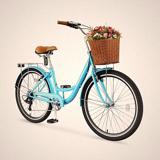 LILYPELLE Beach Cruiser Bike for Women, 24 26 inch Womens Bike with Ratten Ba...