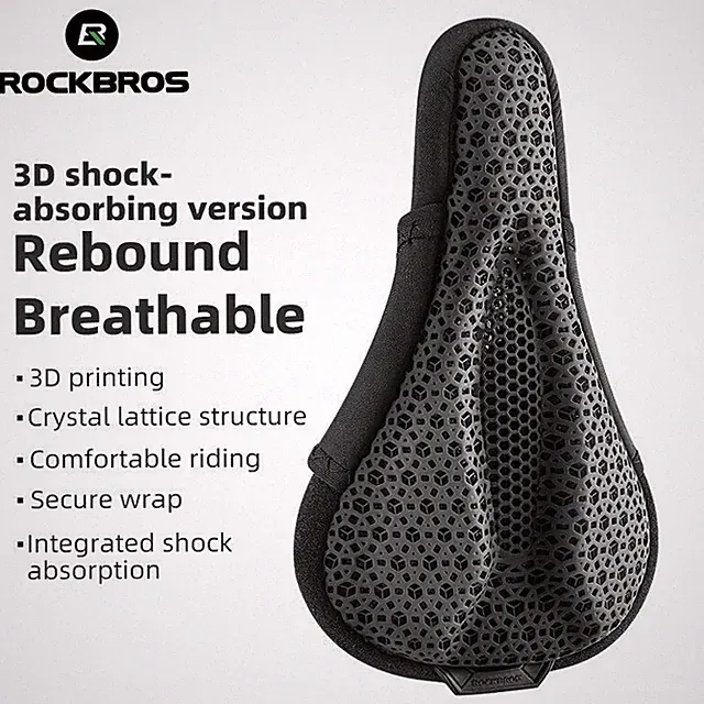 ROCKBROS 3D Printed Bicycle Saddle MTB Road Bike Cushion Cover Shockproof