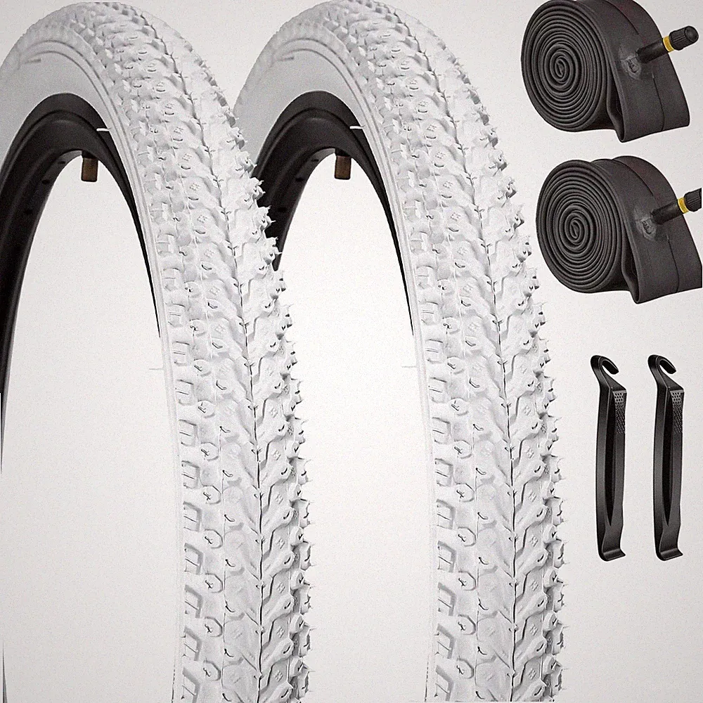 SIMEIQI 18x1.95 20x1.95 Inch 2 Pack Bike Tires White Color for Hybrid Bicycle...