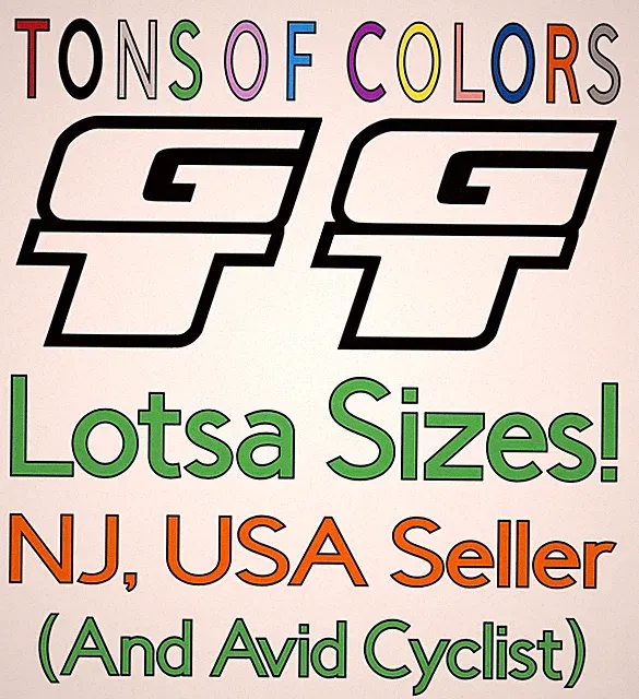 TWO GT Bikes OUTLINE Die Cut Vinyl Decals MTB Freestyle VBMX Mountain Gravel F