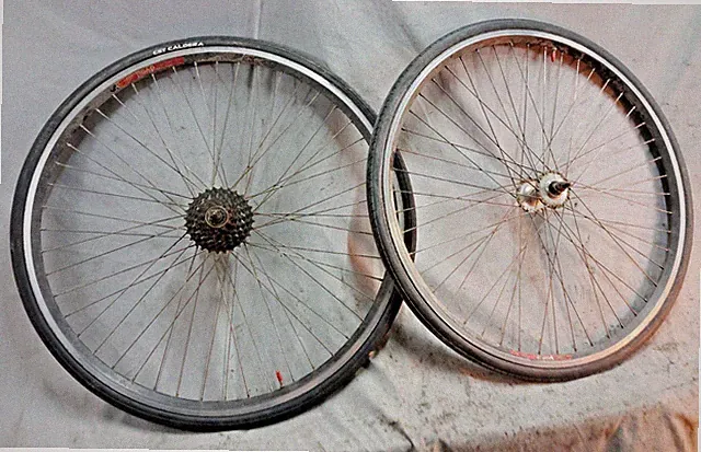 Velocity Dyad 700c Tandem Road Bike Wheel Set 48S Deore XT 7 Speed Hyperglide QR