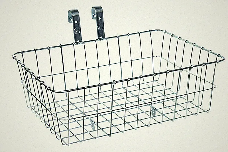 Wald 139 Large Front Bicycle Basket 18 x 13 x 6" SILVER Handlebar Mount Commuter